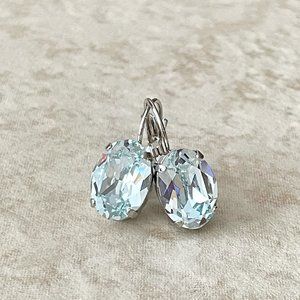 Pale icy aqua crystal drop earrings Bridal jewelry bridesmaid earrings
